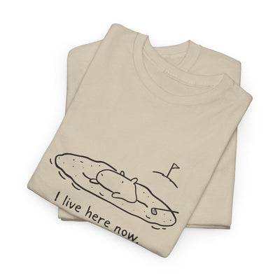 “I Live Here Now” - Funny Golf Capybara Sand Bunker Heavy Tee