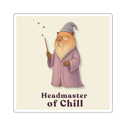 Headmaster of Chill Sticker – Wizard Capybara Vinyl Sticker for Laptops, Water Bottles & Journals