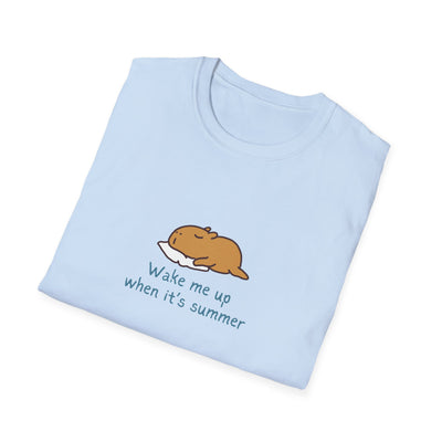 "Wake Me Up When Its Summer" Capybara Nap Softstyle Adult Tee