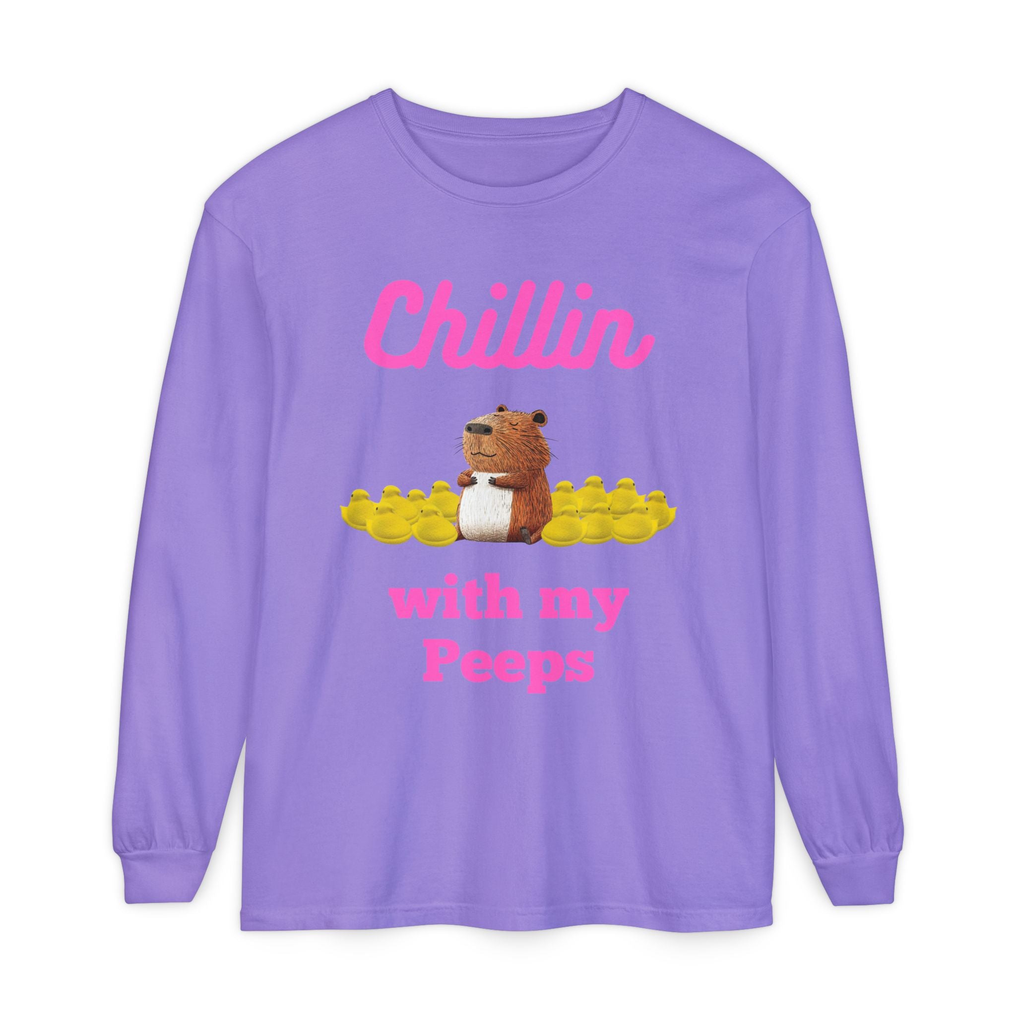 Chillin with My Peeps Marshemellows - Unisex Long Sleeve T-Shirt (ADULTS)