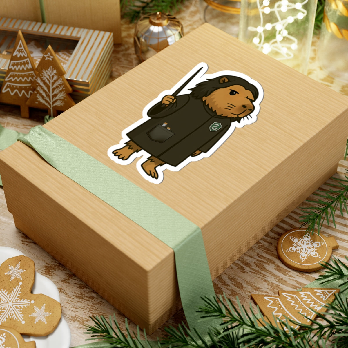 Whimsical Wizard Professor Severus Napebara Kiss-Cut Vinyl Sticker - Capybara School of Witchcraft & Wizardry - Gifts for Kids, Laptop Stickers, Creative Party Favors