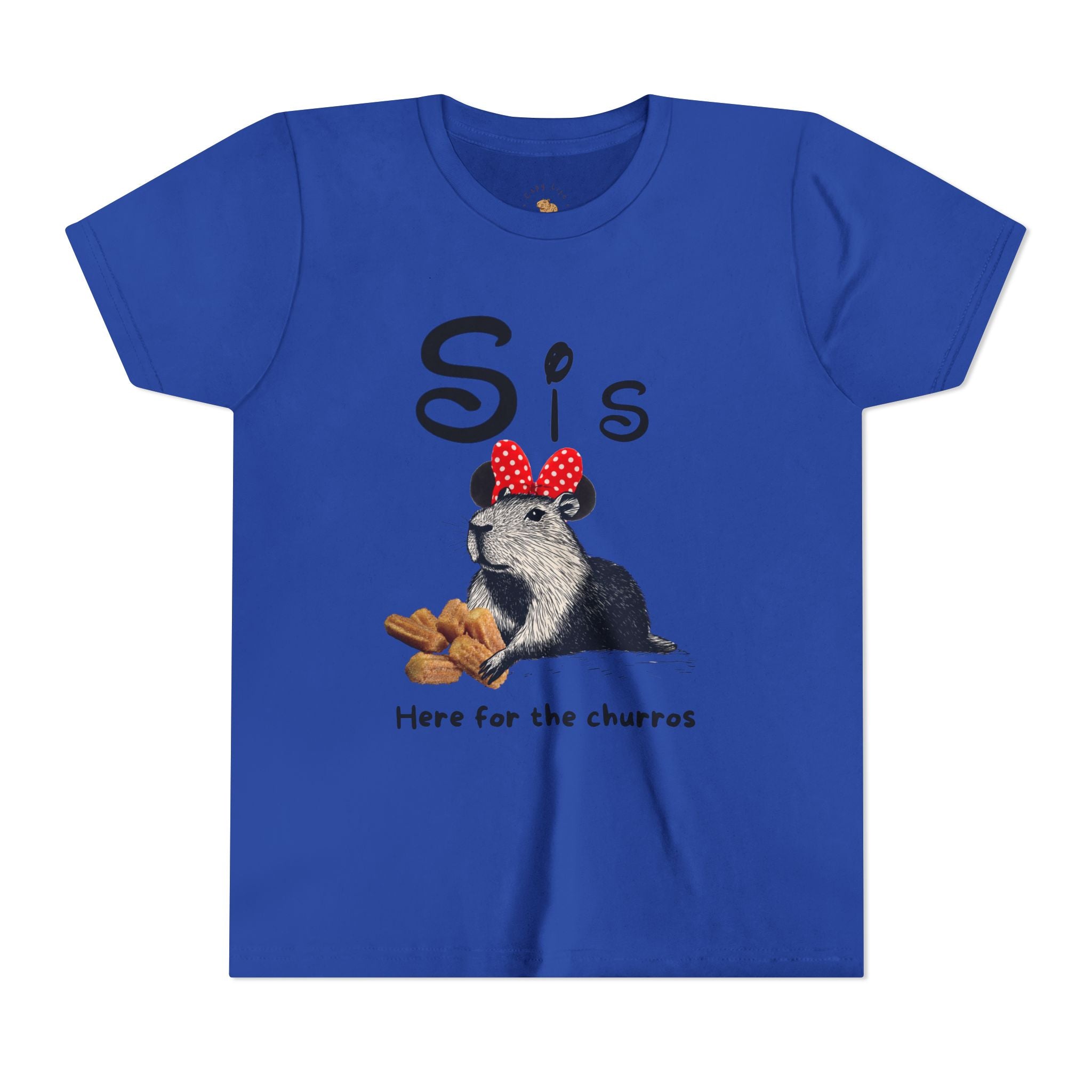 Sis Theme Park Here for the Churros Tee -  Capybara Youth Unisex Jersey Short Sleeve Shirt