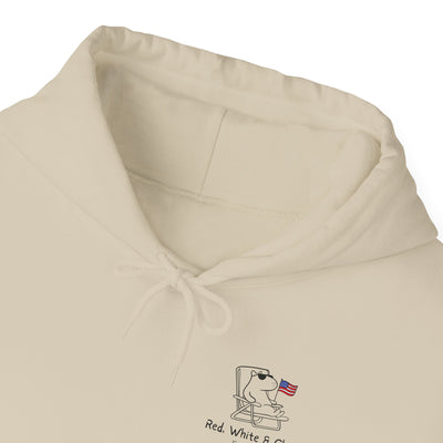 America Hoodie - Patriotic Capybara "Red White & Chill" Adult Hoodie