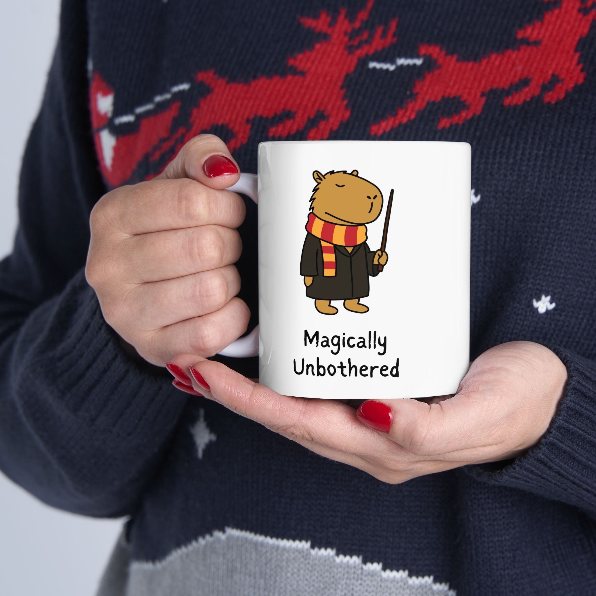 "Magically Unbothered" Capybara Wizard Coffee Mug