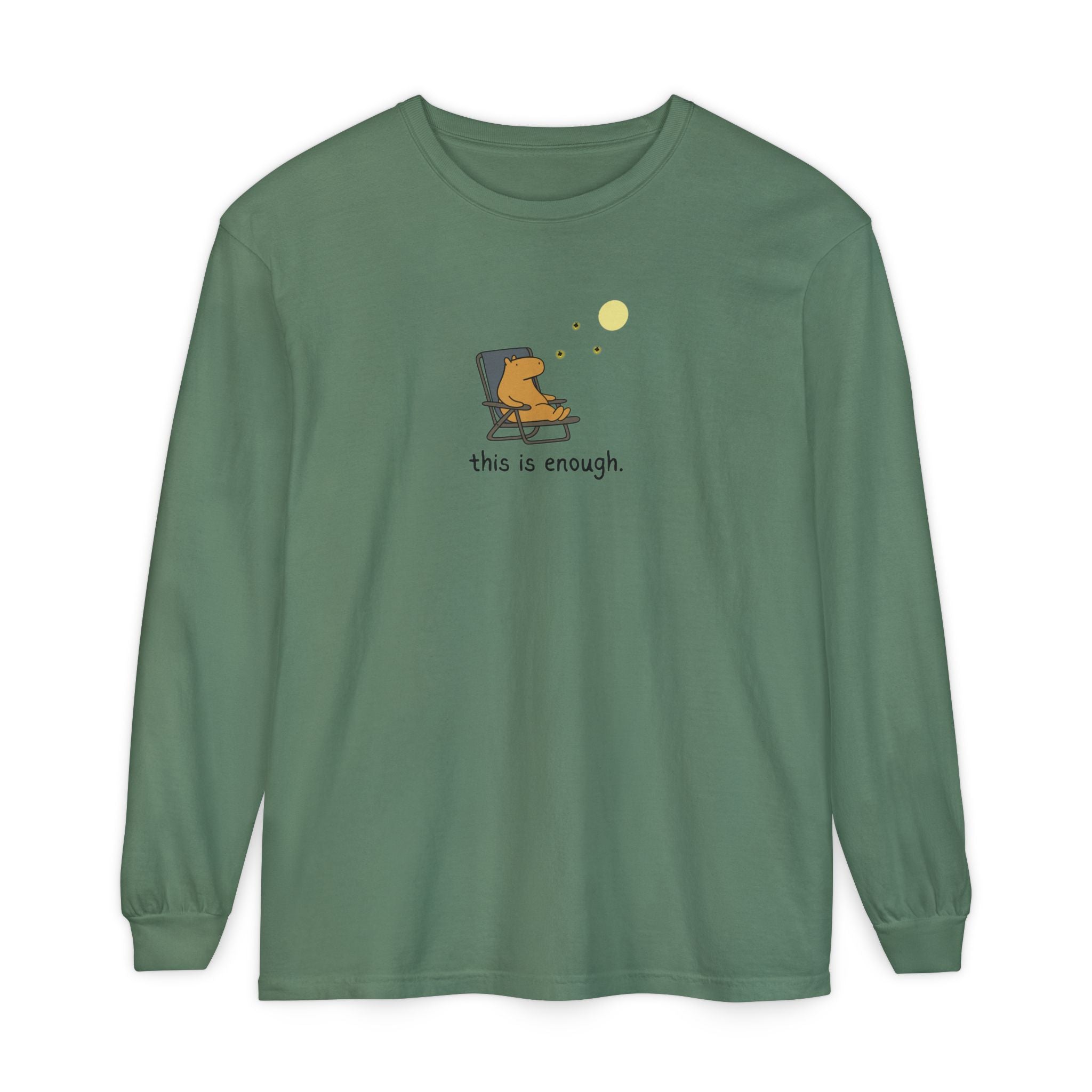 This is Enough Moonlight Capybara Long Sleeve Tee