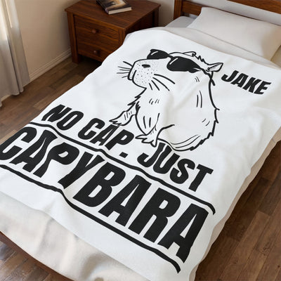 No Cap Just Capybara Personalized Fleece Blanket