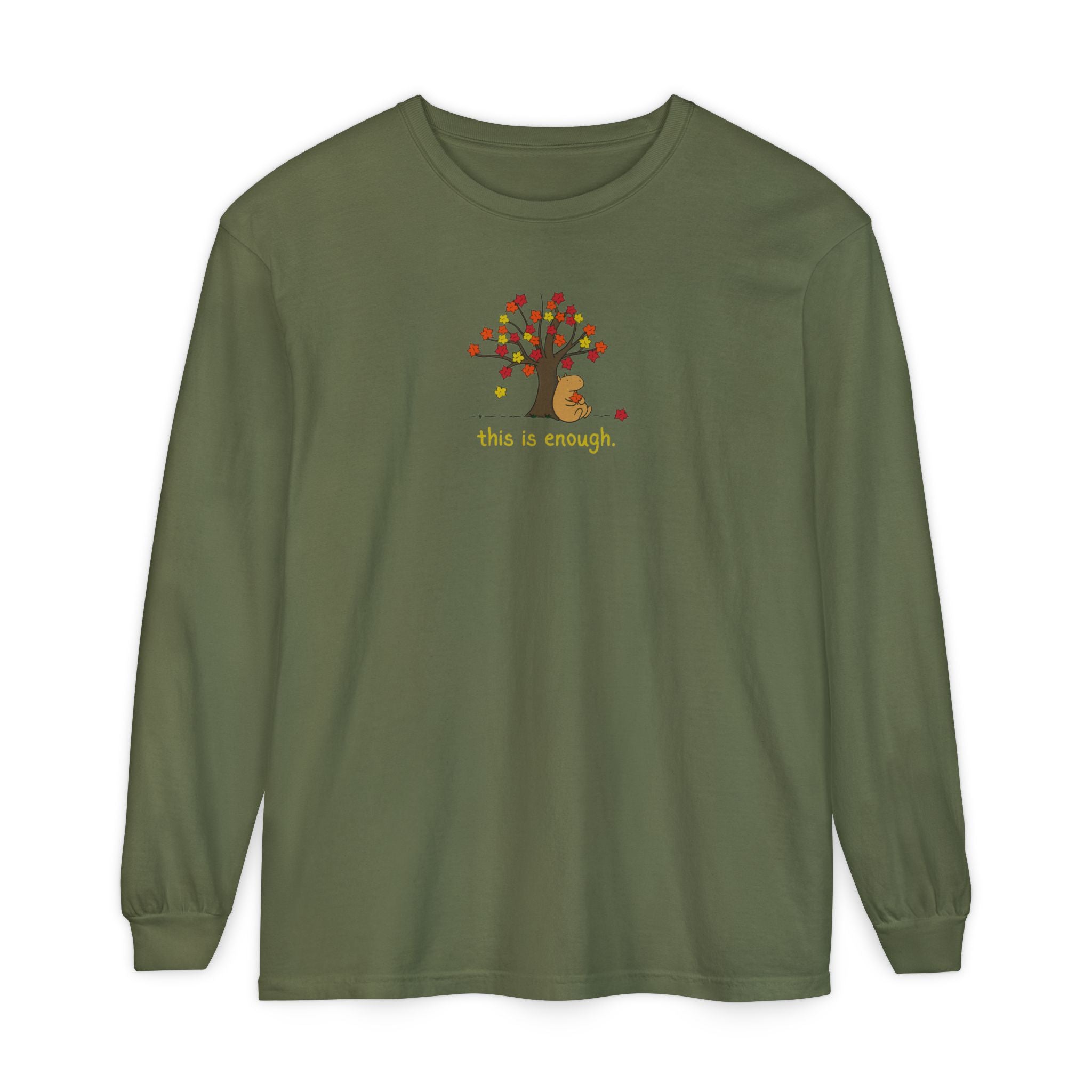 This is Enough Autumn Capybara Long Sleeve Tee
