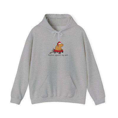 Festive Against My Will Capybara Adult Hoodie