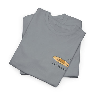 "I live here now"- Capybara Bunker Left Chest Heavy Tee
