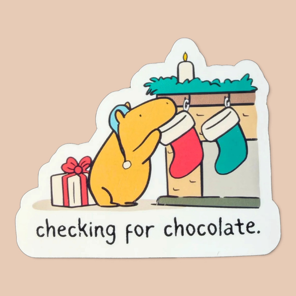 Checking for Chocolate – Die Cut Capybara Sticker