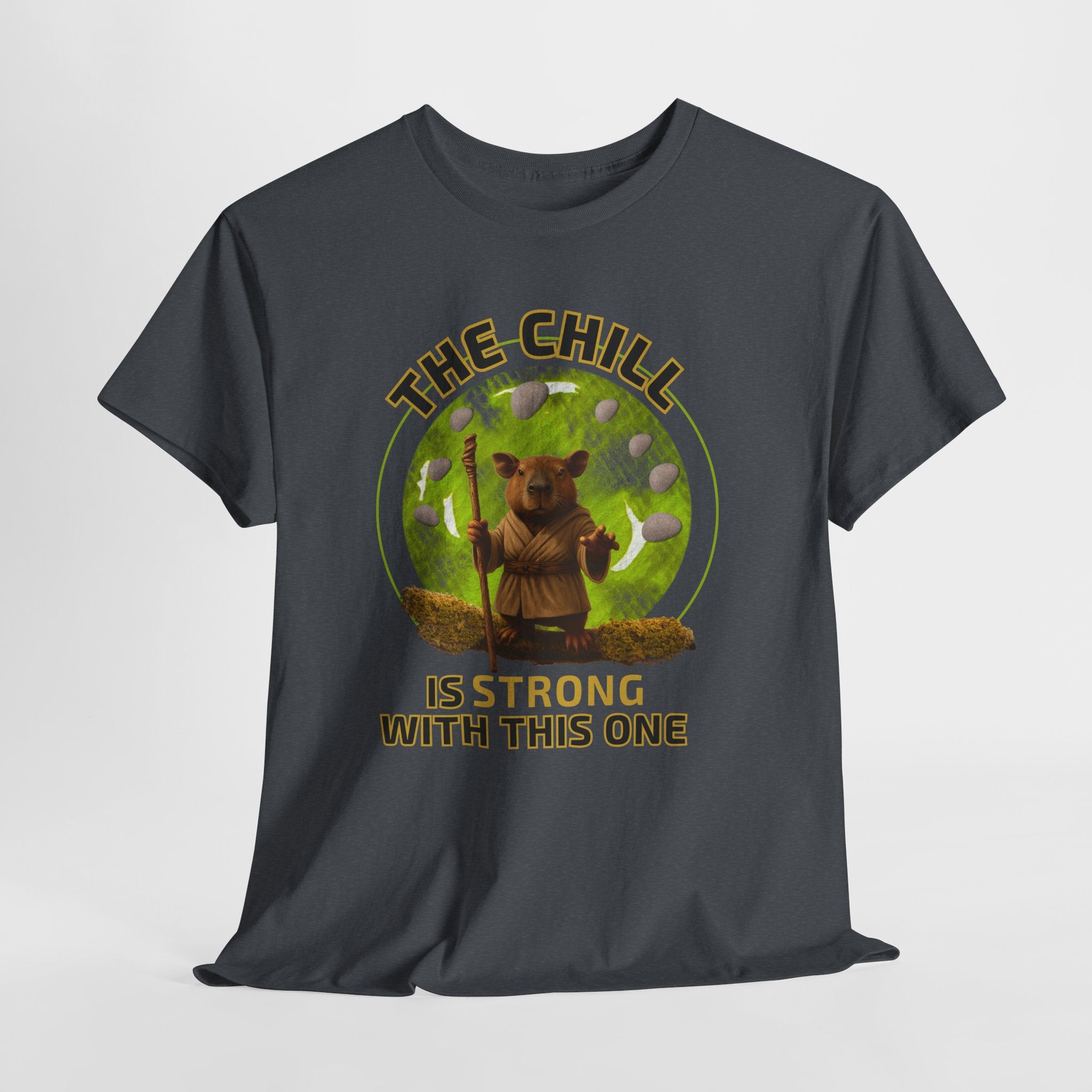 Star Wars Yoda Shirt – Funny Chill Capybara Tee – The Chill Is Strong With This One – Parody T-Shirt for Men Women – Nerdy Gift Idea Unisex Tee