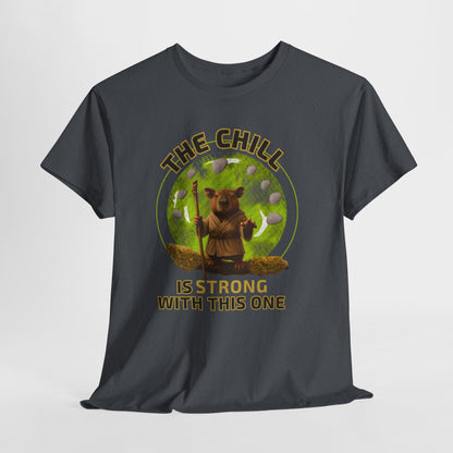 Star Wars Yoda Shirt – Funny Chill Capybara Tee – The Chill Is Strong With This One – Parody T-Shirt for Men Women – Nerdy Gift Idea Unisex Tee