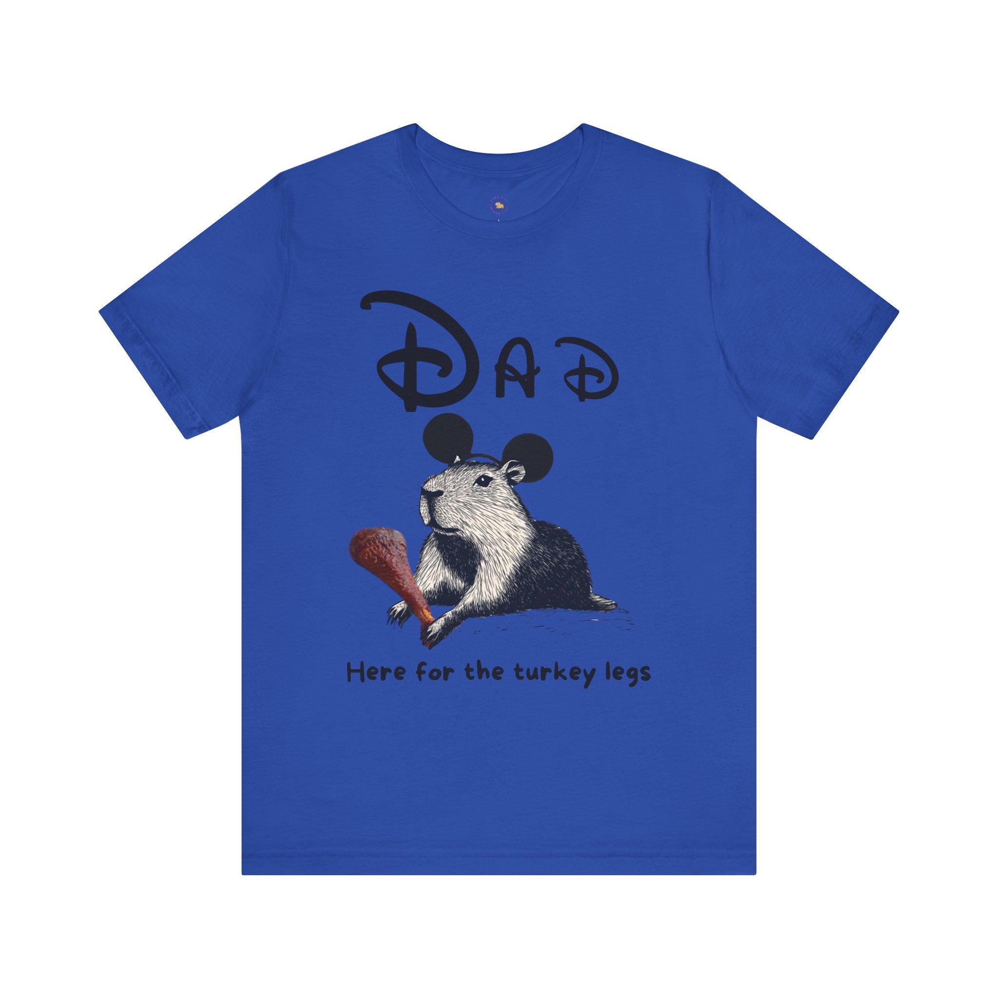 Dad Theme Park Here for the Turkey Legs Tee -  Capybara Turkey Leg Unisex Jersey Short Sleeve Shirt