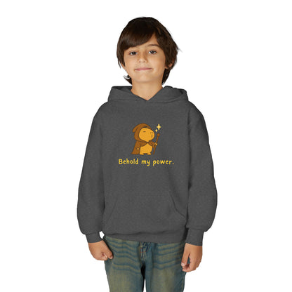 Behold My Power Kids Hoodie — Cozy Wizard Capybara Hoodie for Children | Cute Fantasy Sweatshirt