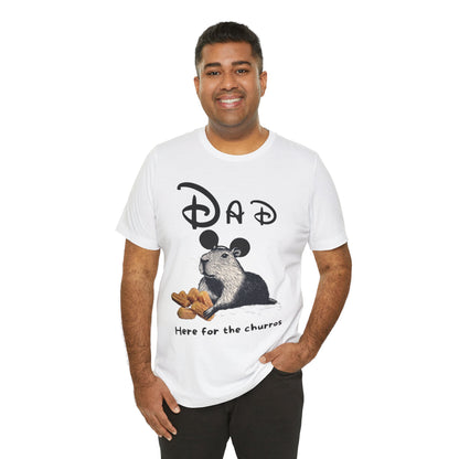 Dad Theme Park Here for the Churros Tee -  Capybara Snack Unisex Jersey Short Sleeve Shirt