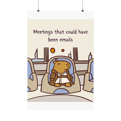 Funny Capybara Office Wall Art Print – Meetings That Could Have Been Emails Jedi Humor Poster