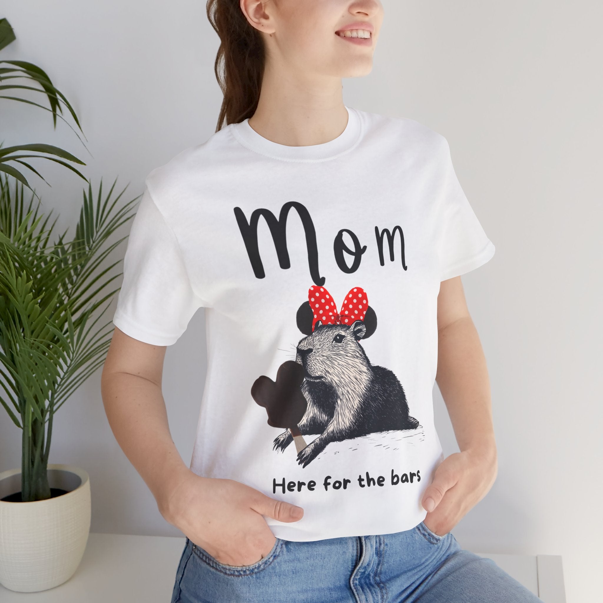 Mom Theme Park Here for the Bars Tee -  Capybara Ice Cream Unisex Jersey Short Sleeve Shirt