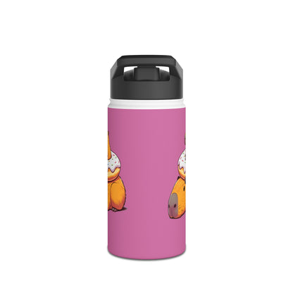 Personalized Donut Bliss Capybara Water Bottle | Funny Kids Water Bottle | Donut Lover Gift for Kids