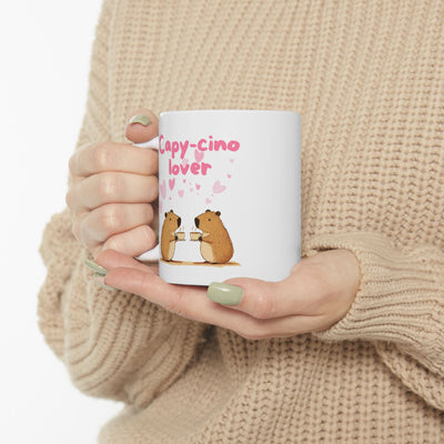 Capybara coffee lover ceramic mug design - view 4
