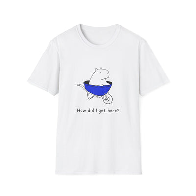 "How Did I Get Here" Funny Capybara Softstyle Tee