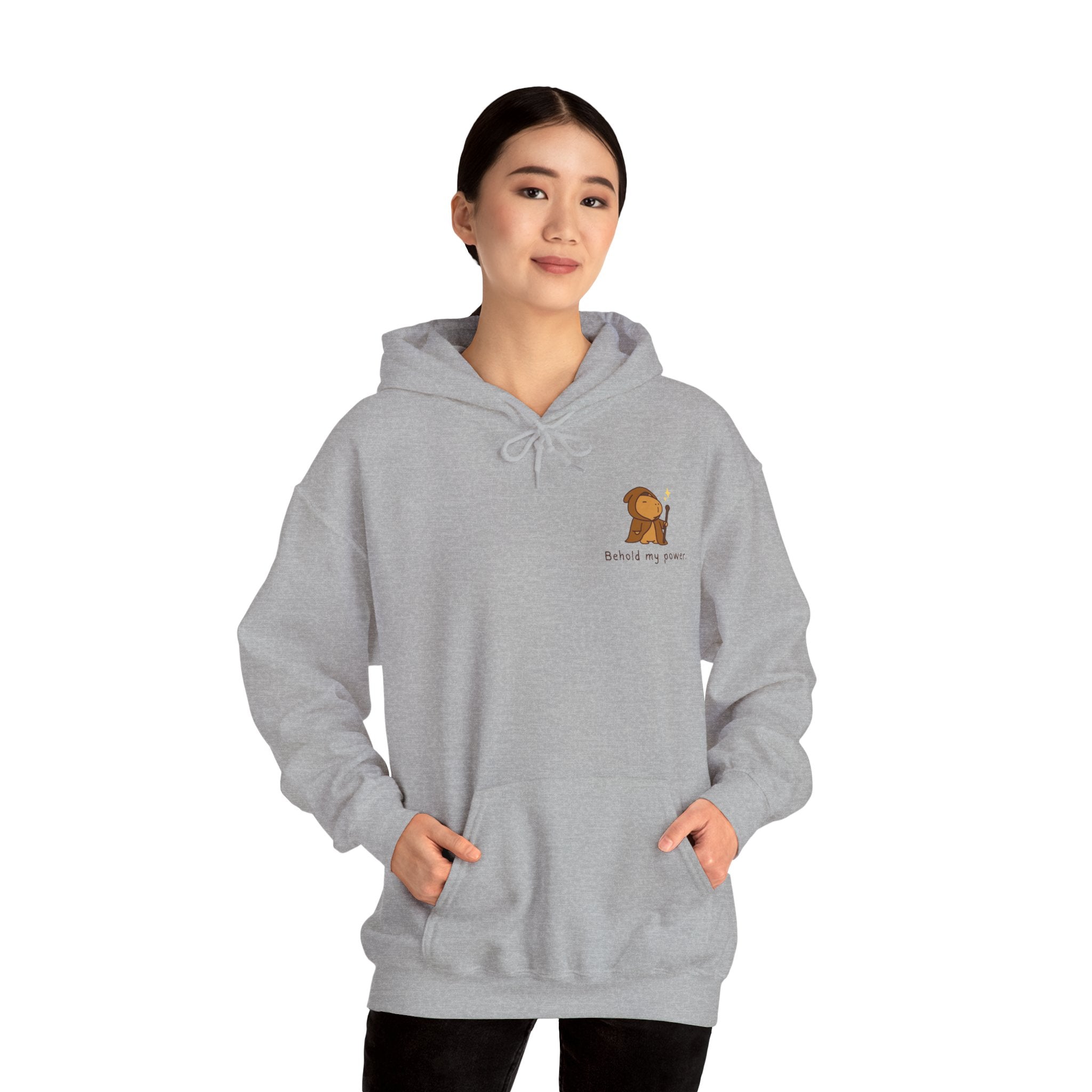 Behold My Power Hoodie – Funny Capybara Wizard Hoodie for Adults
