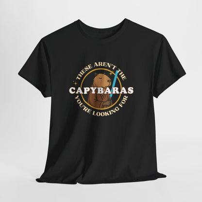 Star Wars Parody Shirt – These Aren’t the Capybaras You’re Looking For – Obi-Wan Capybara – Funny Nerd Gift - Unisex Adult Tee