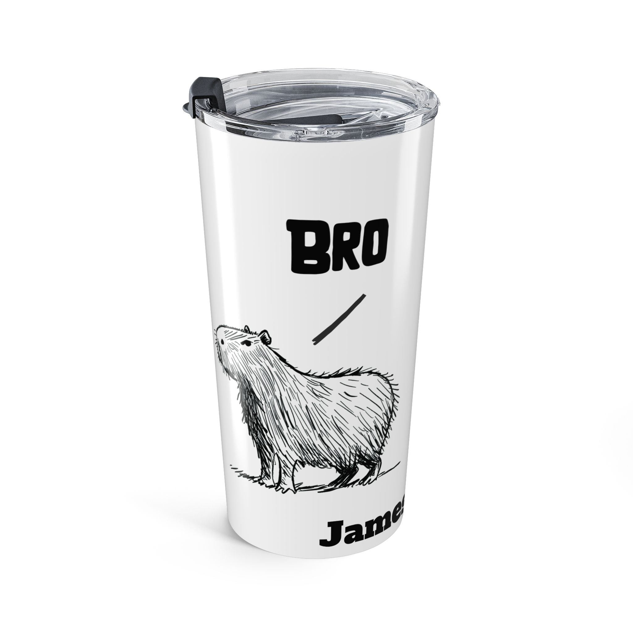 Personalized Capybara Tumbler “Bro” – Funny Insulated Travel Mug with Name