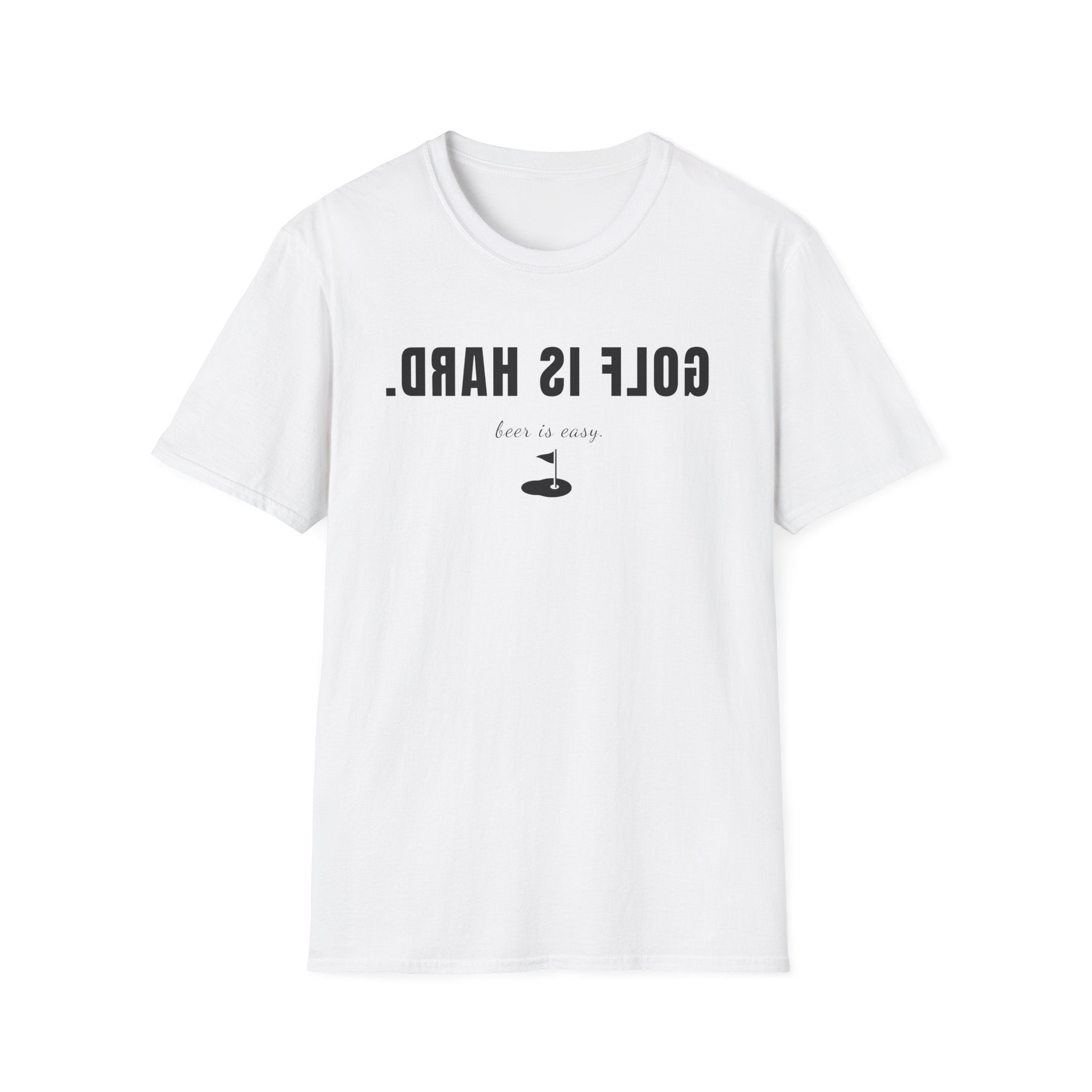 Backwards 'Golf is Hard' - Unisex Softstyle Tee