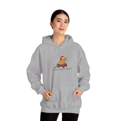 Festive Against My Will Capybara Adult Hoodie