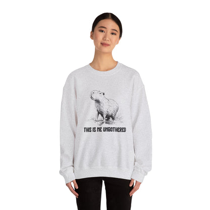 Unisex Capybara Sweatshirt - This Is Me Unbothered | Cozy Minimalist Crewneck