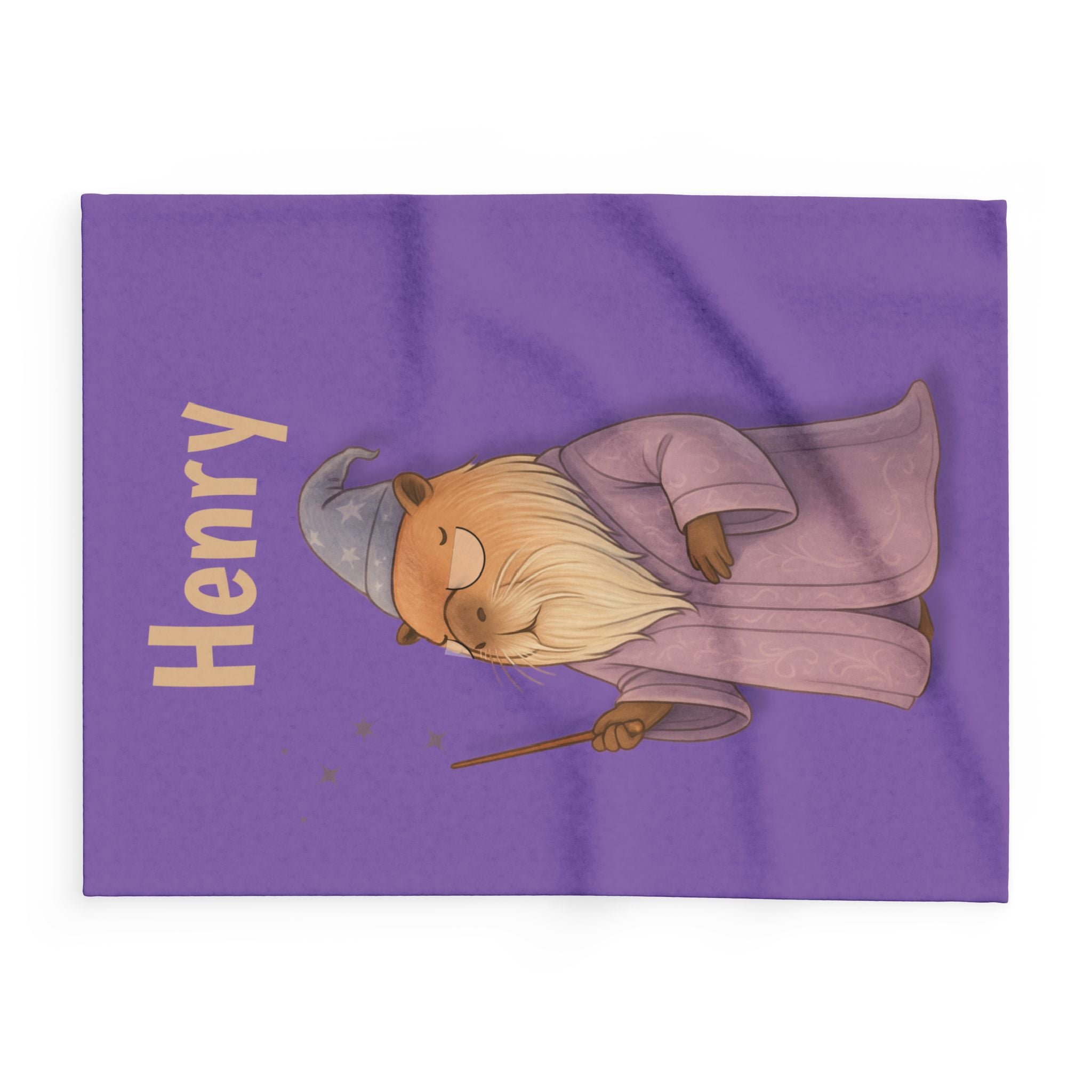 Personalized Wizard of Chill Capybara Blanket | Custom Name Kids Blanket