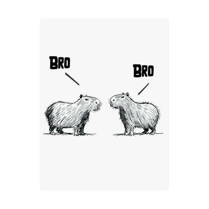 Bro – Funny Capybara Wall Art Print | Minimalist Animal Wall Art for Bedroom or Office