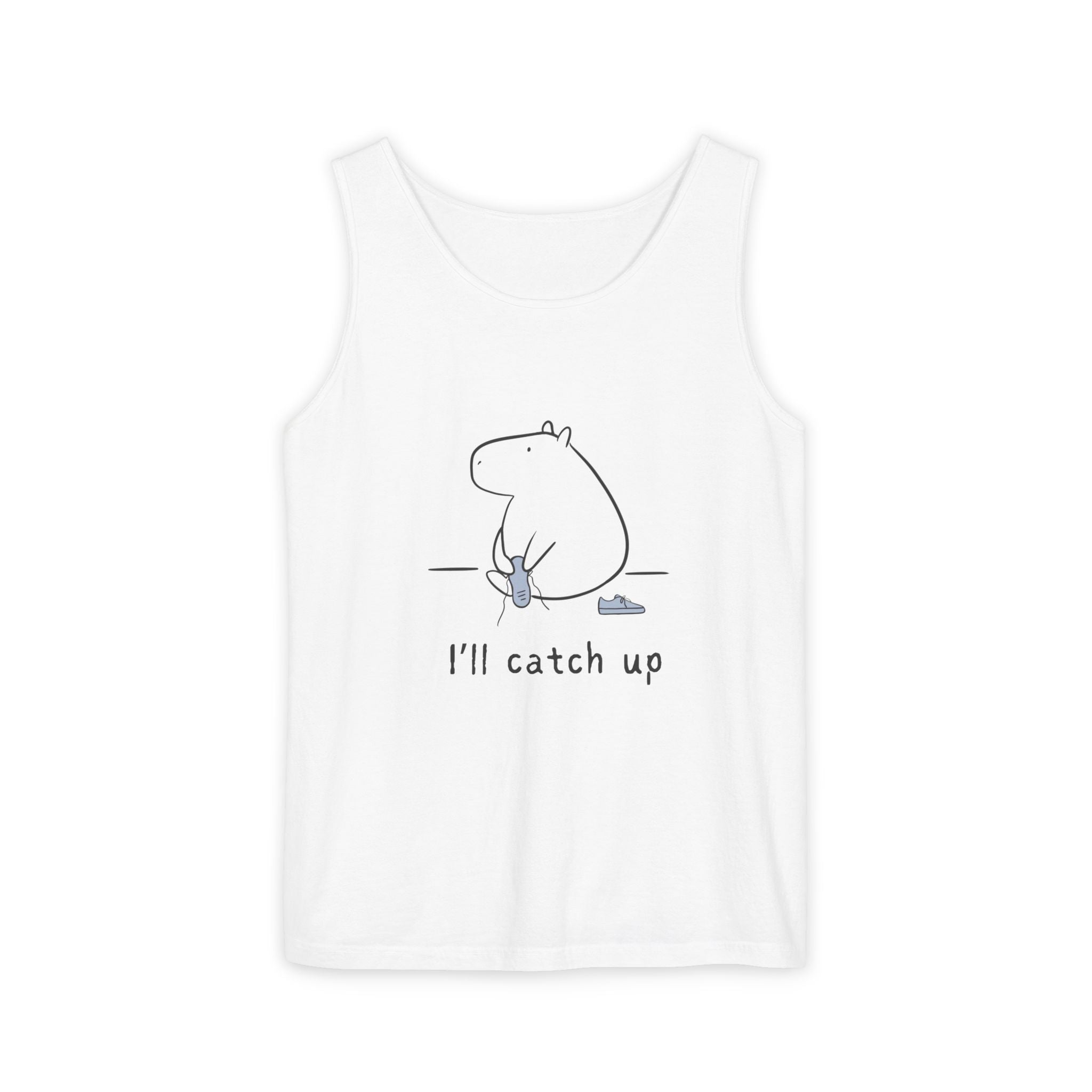 Funny Capybara Tank Top – “I'll Catch Up’” Premium Comfort Colors Tank