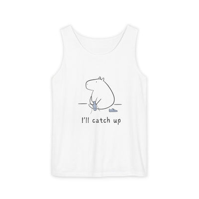Funny Capybara Tank Top – “I'll Catch Up’” Premium Comfort Colors Tank