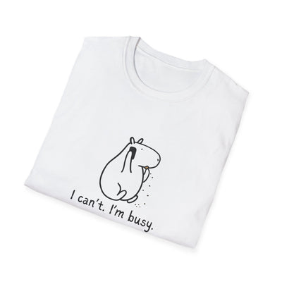 "I can't.  I'm busy" Capybara Priorities Softstyle Adult Tee