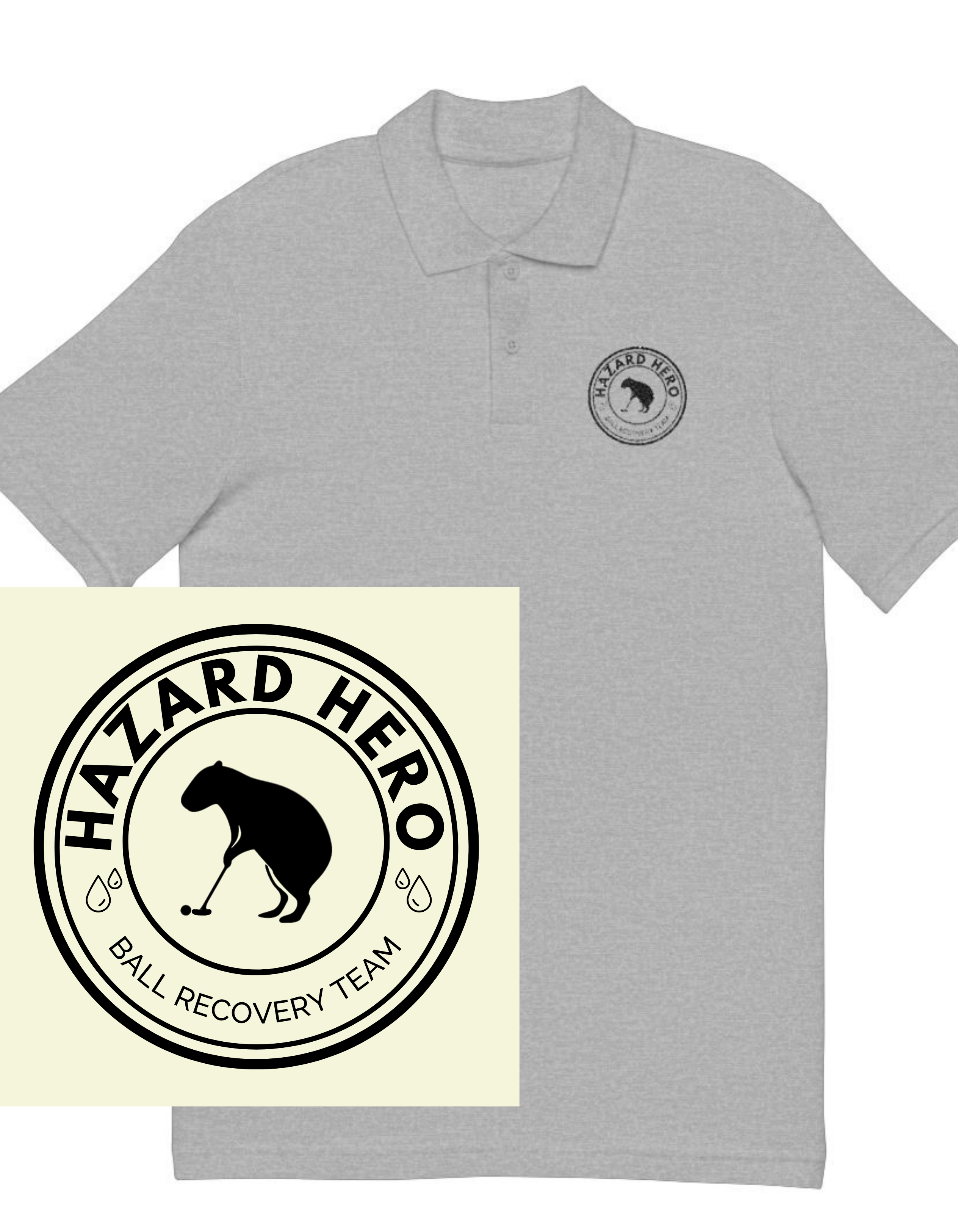 🏌️‍♂️ Capybara Country Club™ Embroidered Polo – Hazard Hero Edition