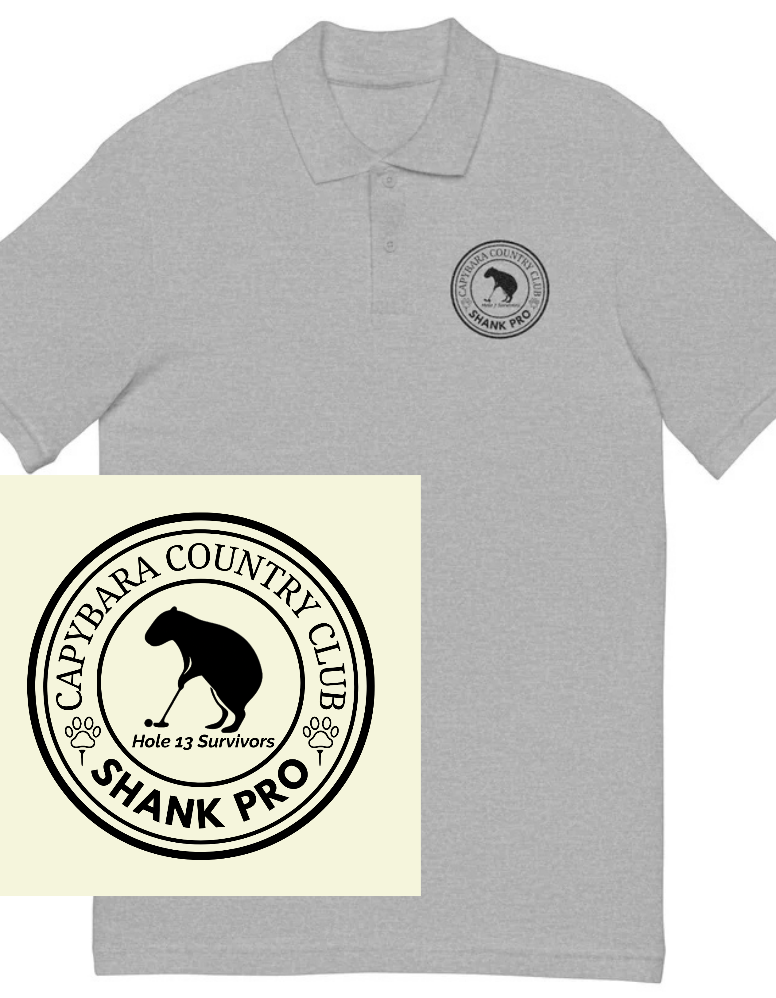 🏌️‍♂️ Capybara Country Club™ Embroidered Polo – Shank Pro Edition