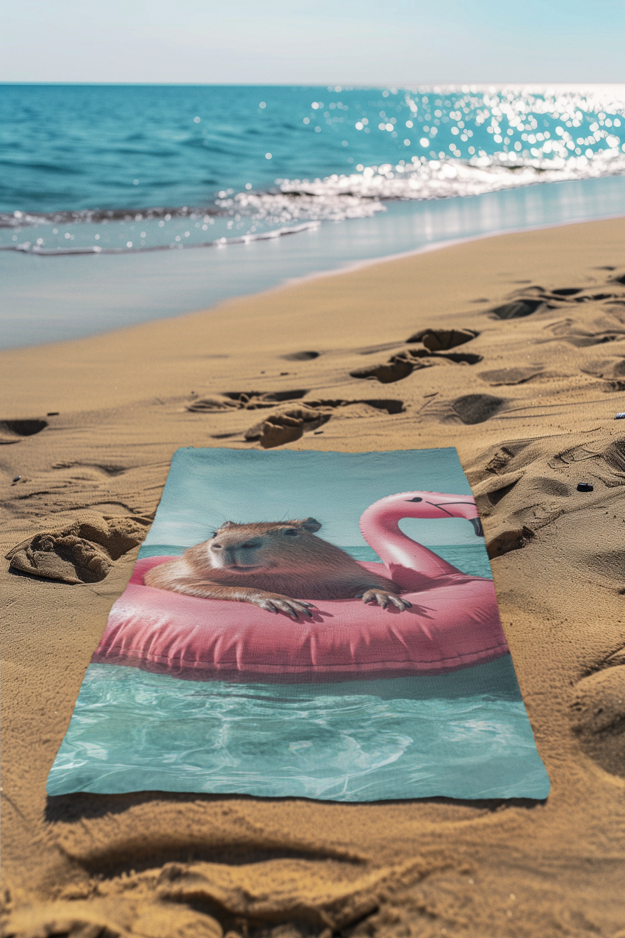 Capybara Float Capybara Oversized Beach Towel