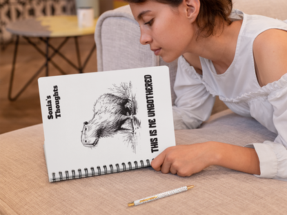 This Is Me Unbothered Personalized Notebook – Aesthetic Self-Care Journal with Free Name Customization | Capy Life Original