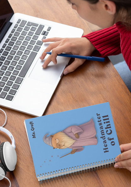 Professor of Chill Notebook | Personalized Wizard School Journal | Custom Name Gift for Teachers, Students & Potter Fans | Capybara Notebook