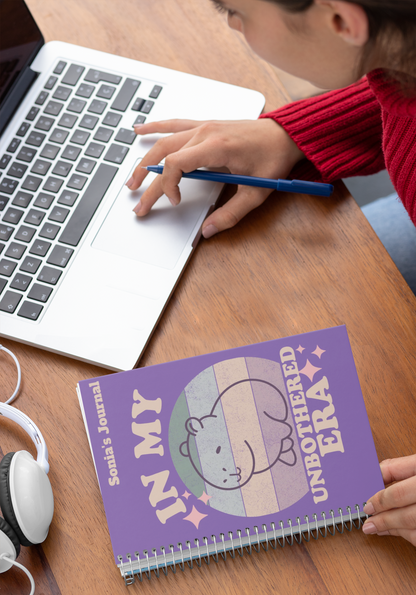 In My Unbothered Era Personalized Notebook | Pastel Kawaii Aesthetic Journal by Capy Life