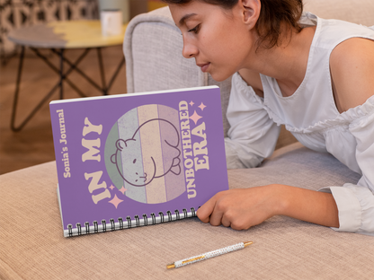 In My Unbothered Era Personalized Notebook | Pastel Kawaii Aesthetic Journal by Capy Life