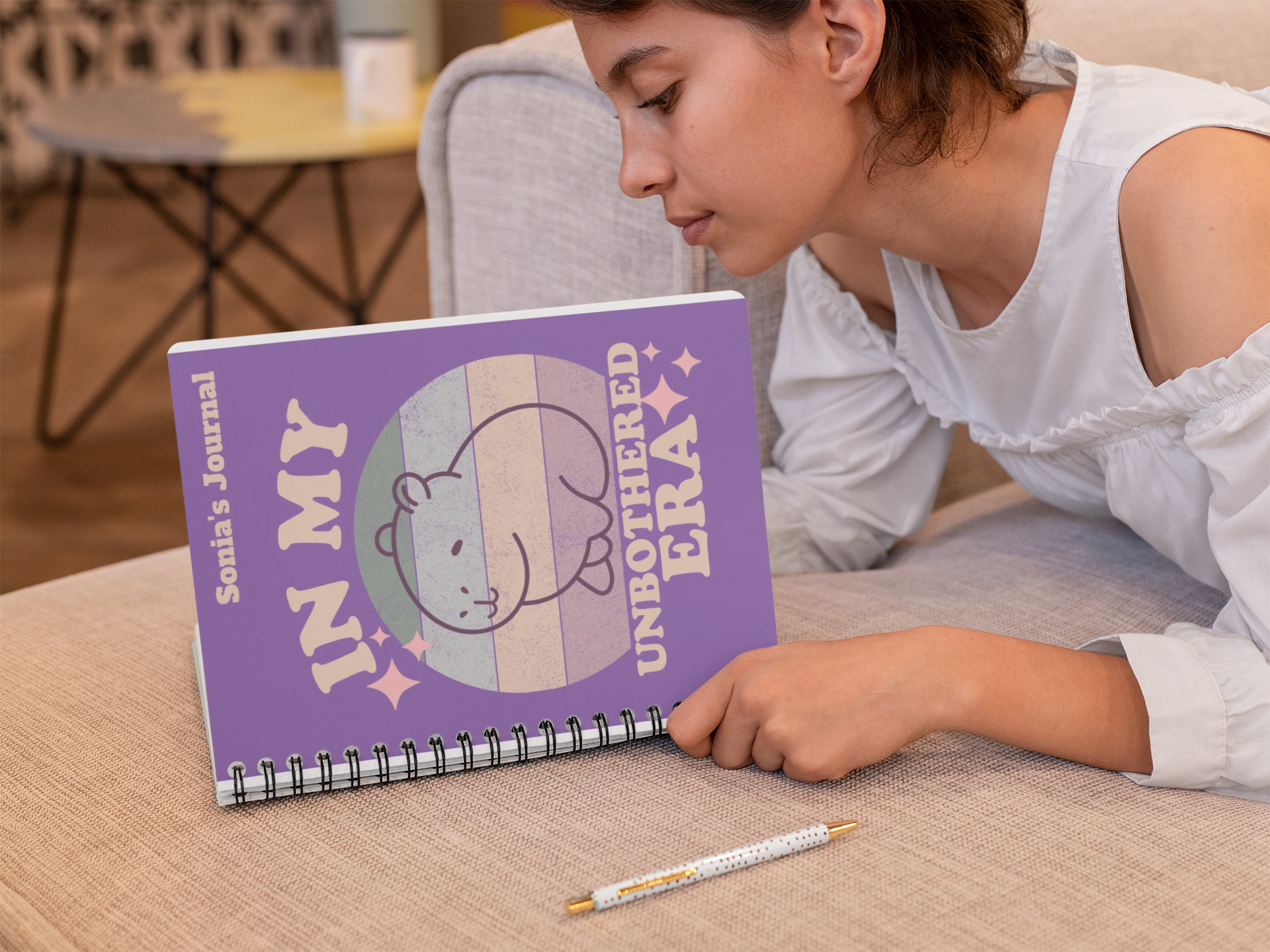 Cute Capybara Notebook – In My Unbothered Era Aesthetic Journal