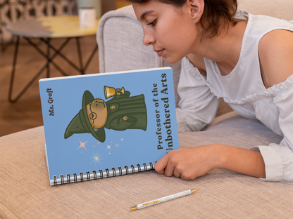 Professor of the Unbothered Arts Notebook | Personalized Wizard Journal | Custom Name Gift for Teachers & Potter Fans | Capybara Notebook