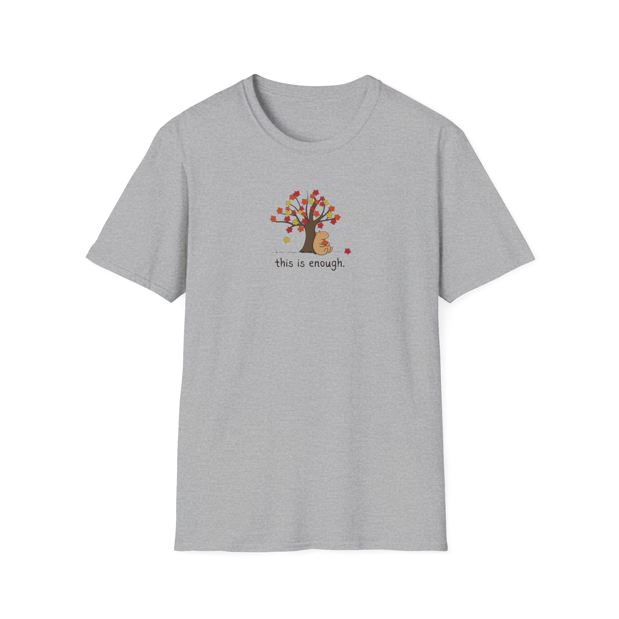 Autumn Leave This is Enough - Capybara Softstyle Adult T-Shirt