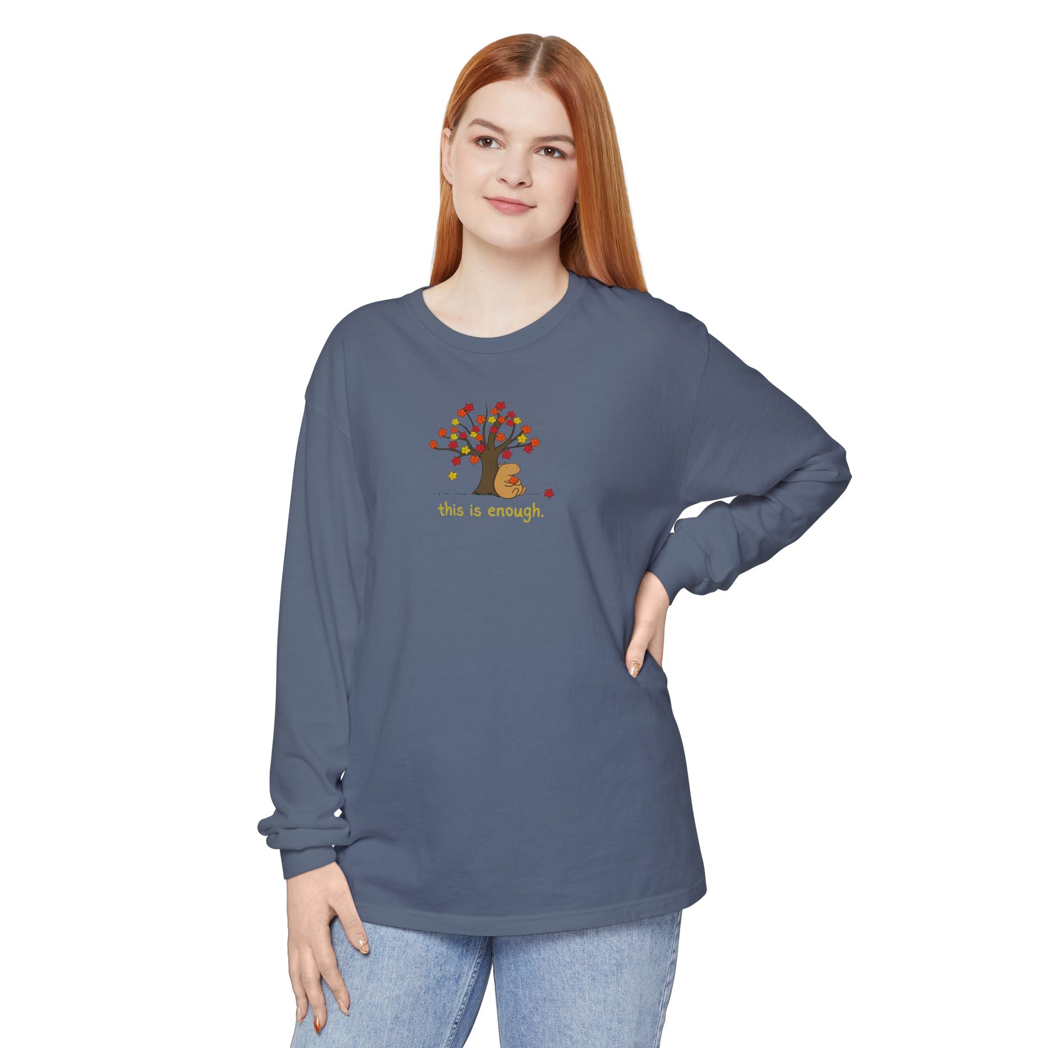 This is Enough Autumn Capybara Long Sleeve Tee