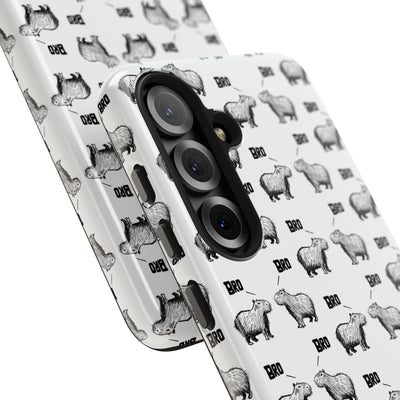“Bro, Bro" Patterned Funny Capybara Phone Case