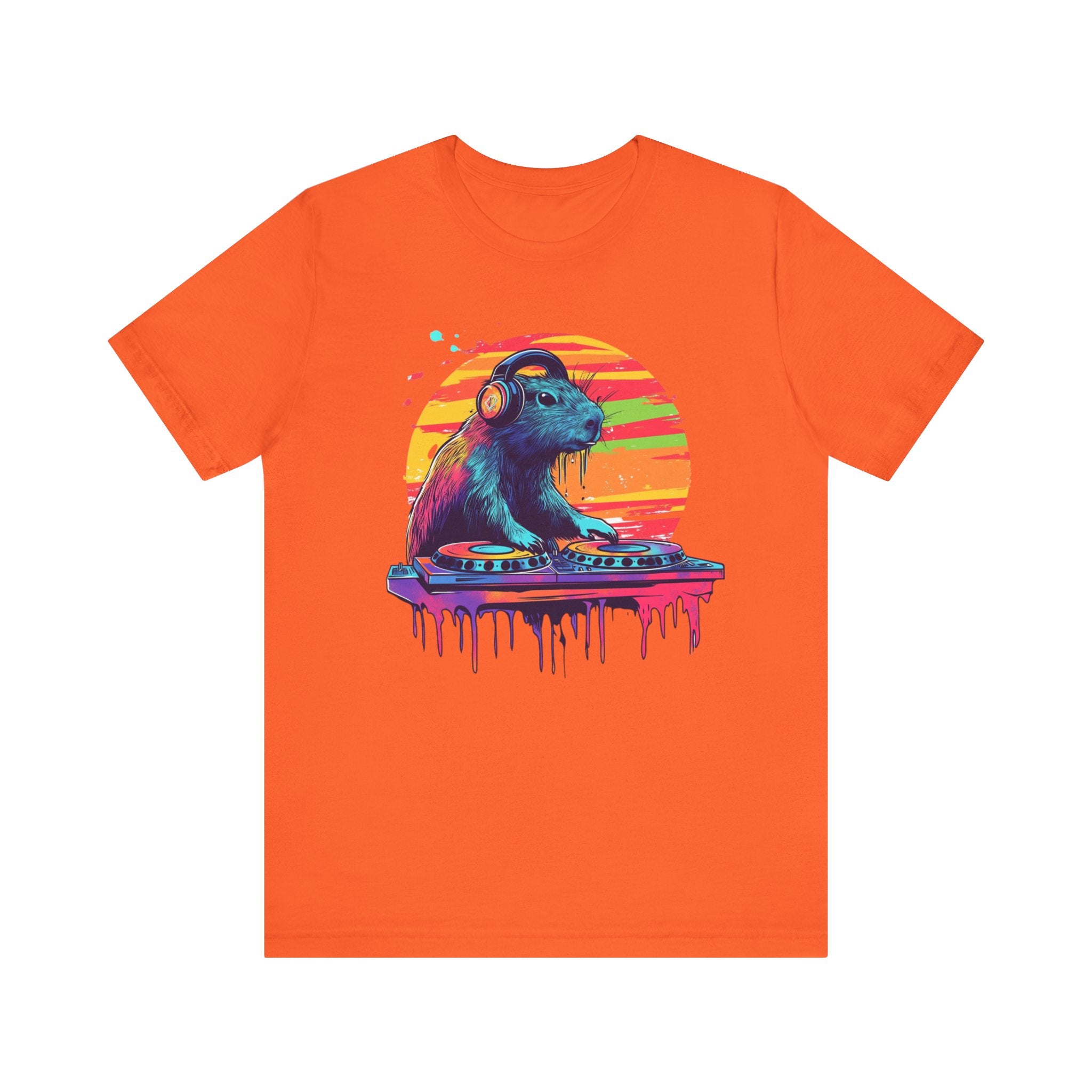 DJ Capybara Double Disc - Unisex Adult Short Sleeve Tee