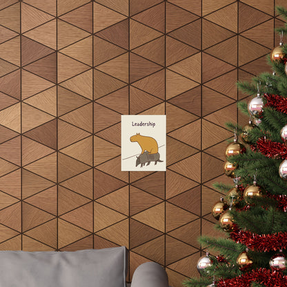 Funny Leadership Wall Art – Capybara Poster Print for Office Decor, Minimalist Motivational Wall Art, Humorous Boss Gift