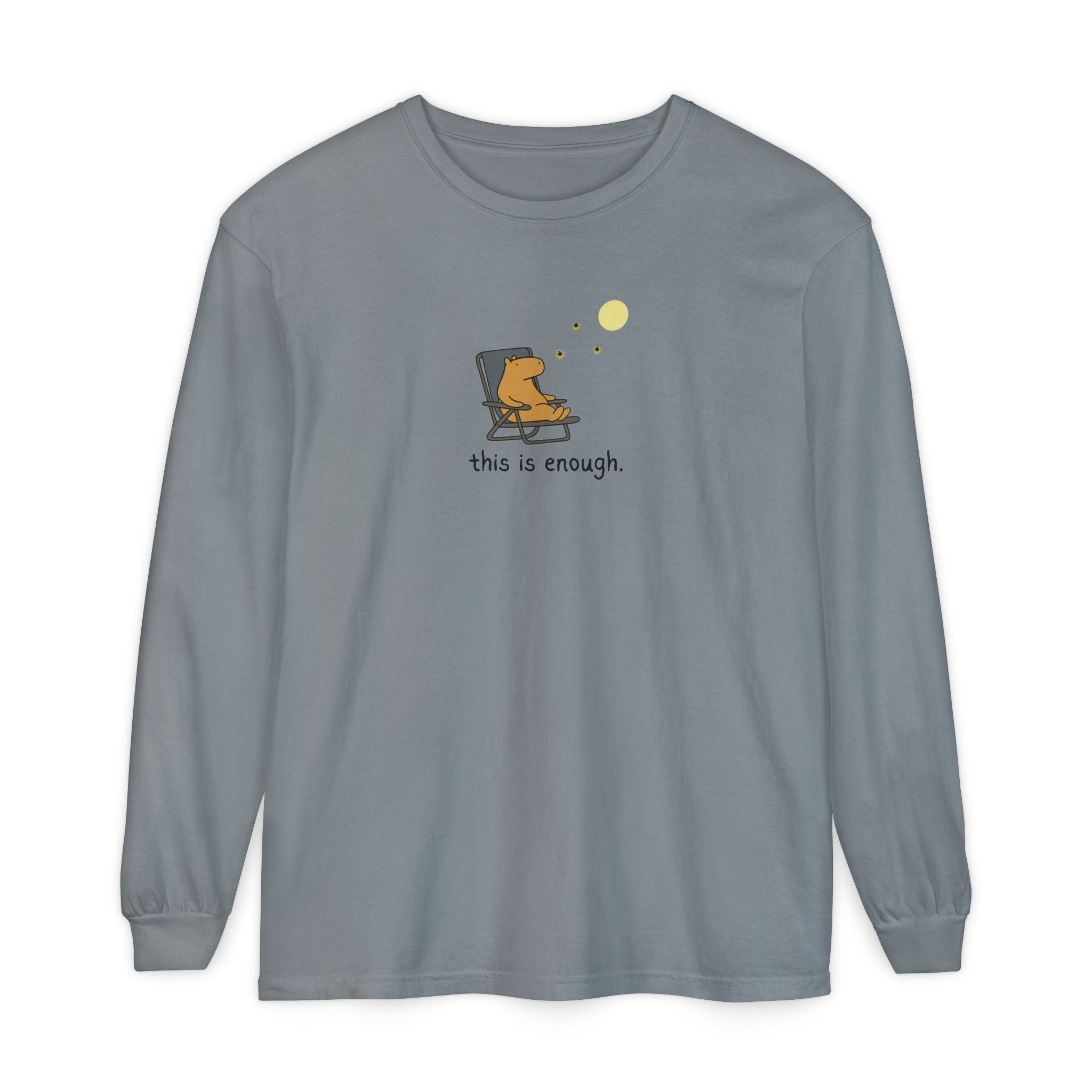 This is Enough Moonlight Capybara Long Sleeve Tee